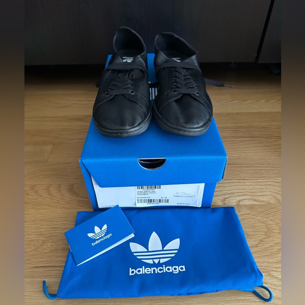 ‼️Sold‼️Authentic! Brand New! BALENCIAGA/adidas Stan Smith Sneaker in Black/EU41